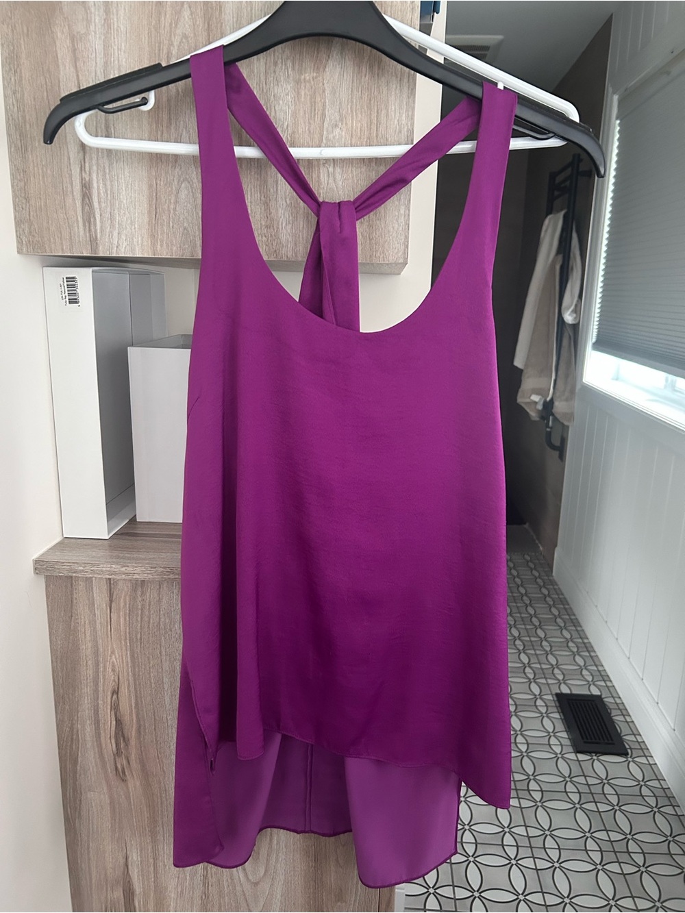 BCBGMaxAzria Vibrant Purple Sleeveless Tie-BackTop